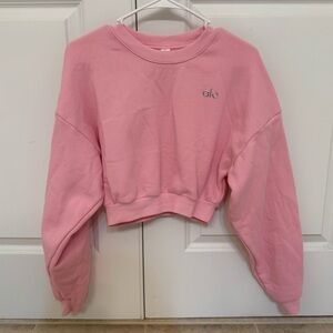 ALO Yoga Blush Pink Cropped Hoodie
